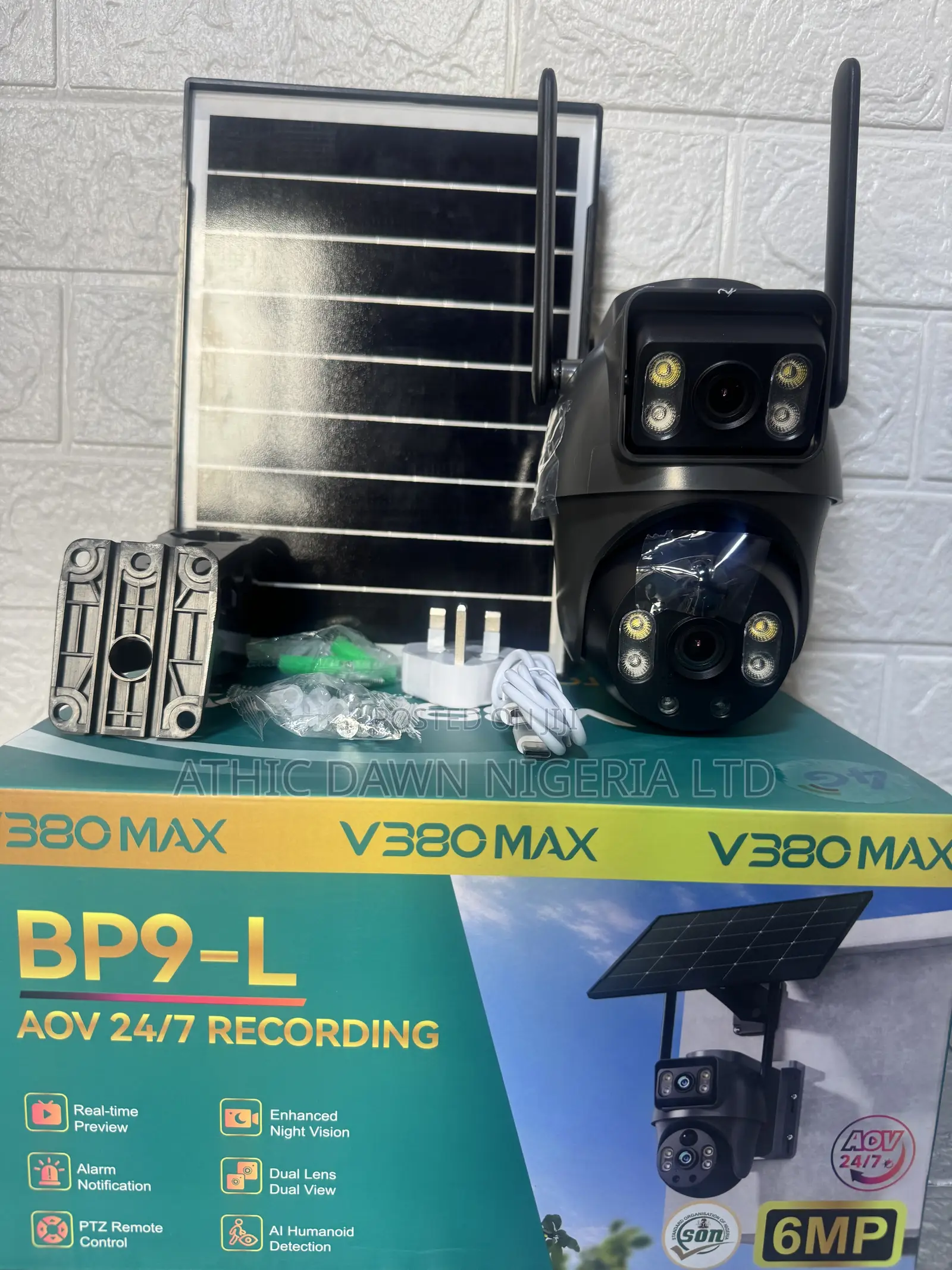 V380 Max Dual Lens Solar CCTV Camera