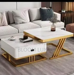 Real Marble Center Table With Drawers