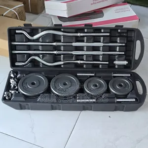 55KG Solid Iron Dumbbell & EZ Curl Barbell Set