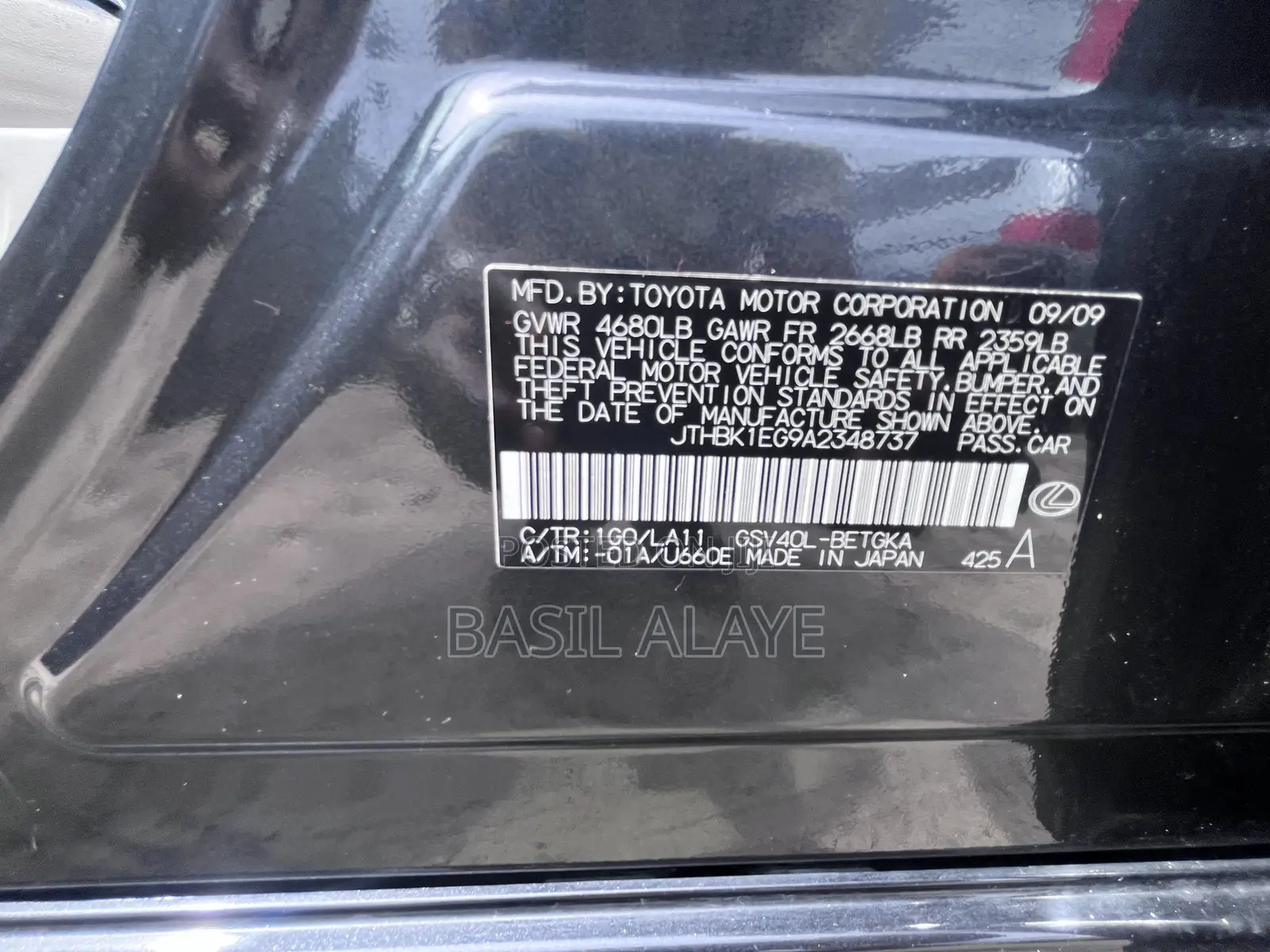Lexus ES 350 2010 Gray