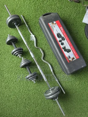 55kg Weight Plate Set: Dumbbell, Barbell & EZ Bar