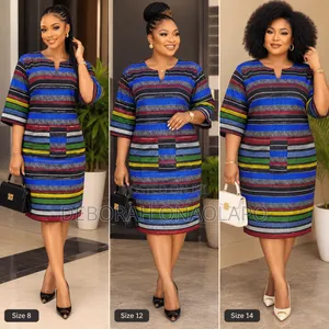 Quality Ankara Mini Dress With Aso Oke.