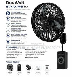 Duravolt 18" AC/Dc Wall Fan With Speed Regulator