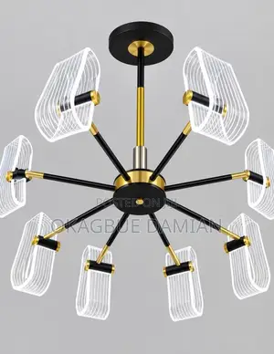 The Nordic 8-Light Black & Gold Chandelier
