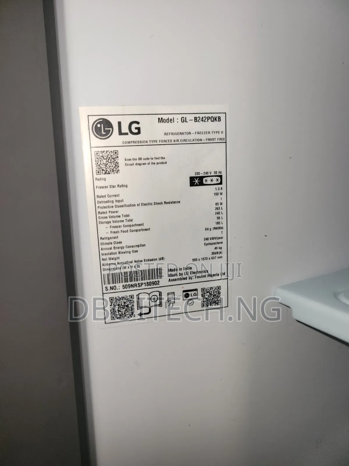 LG Smart Inverter Fridge