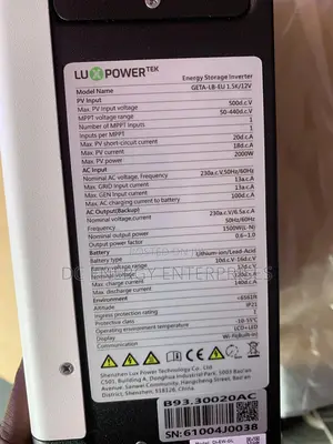 1.5kva Luxpower Tek Hybrid Inverter 12v