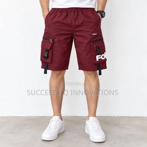 Men's Maroon Cargo Shorts Utility Streetwear Techwear Summer Shorts