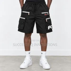 Men's Black Cargo Shorts Techwear Streetwear Summer Short With Zippers