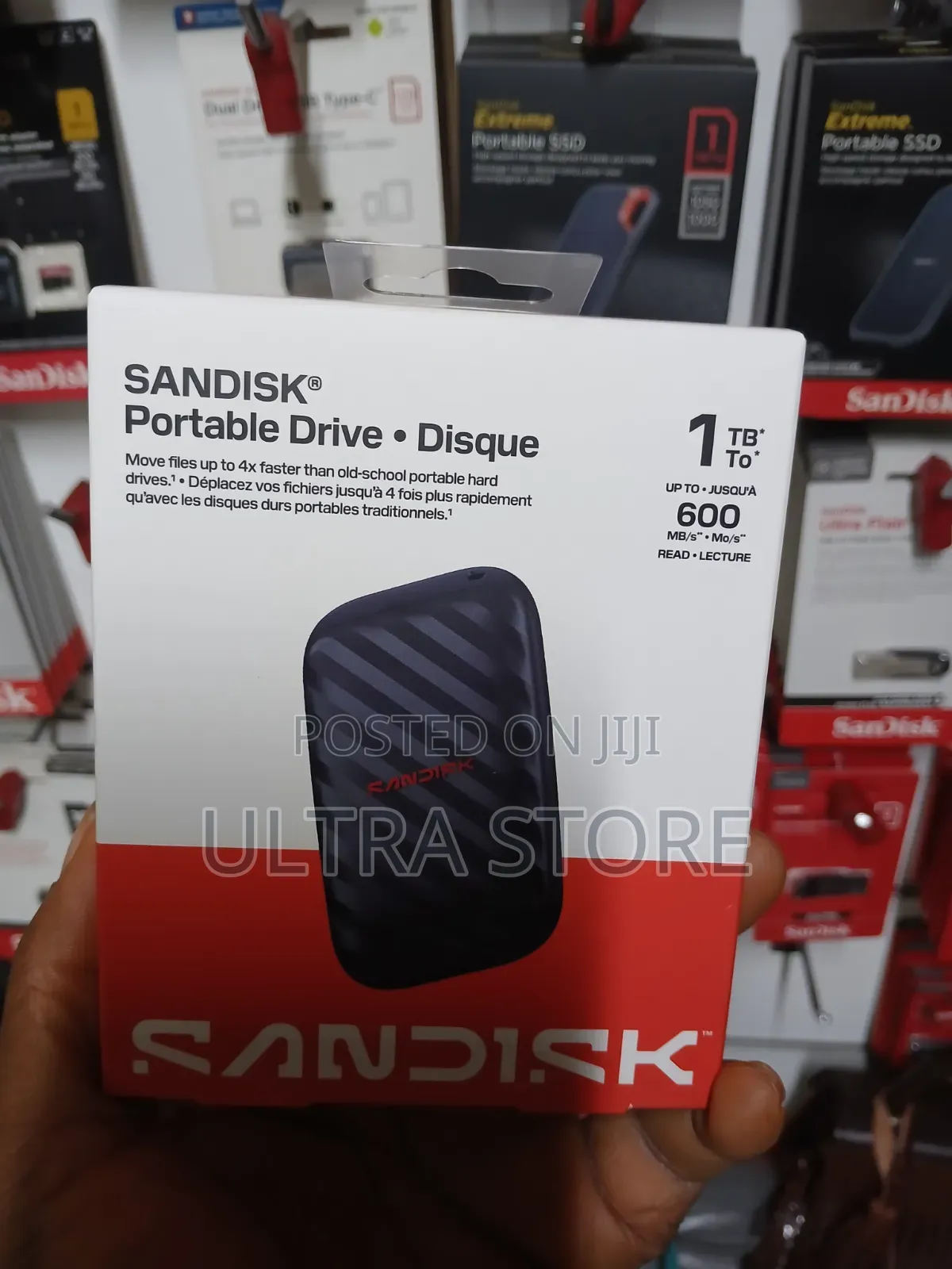 Portable External SSD – 1tb - Up to 600mb/S Read Speed - USB-C -