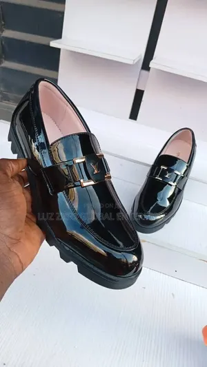Men's Black Shining Patent LV Loafer Shoe--Wetlooks