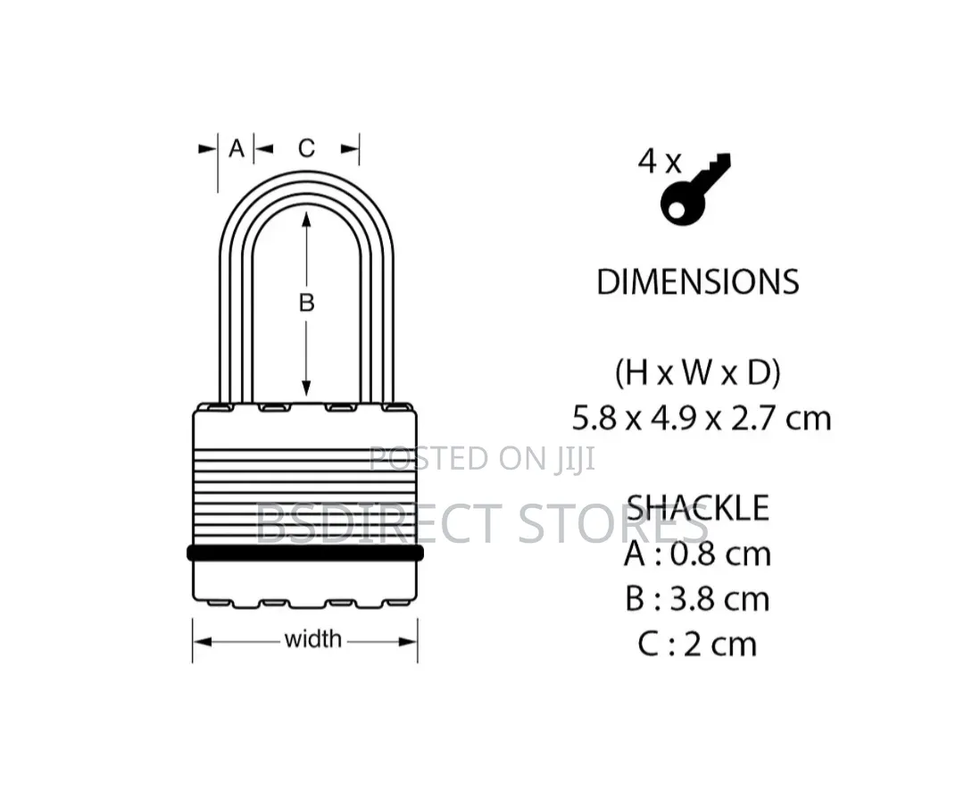 Master Lock Excell Weather Tough 45mm Padlock 4-Pin
