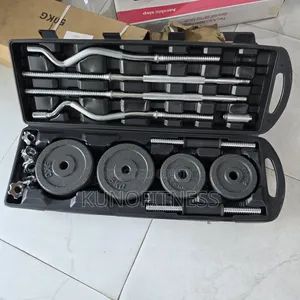 Multi-Use 55kg Weight Set: Dumbbell, Barbell & Curl Bar