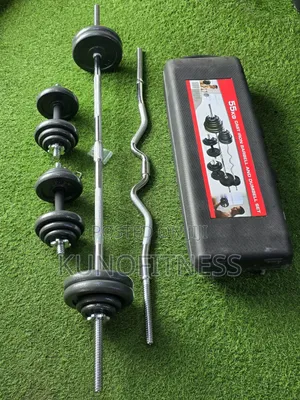 3-in-1 Adjustable Weight Set 55kg – Dumbbell, Barbell, EZ Bar