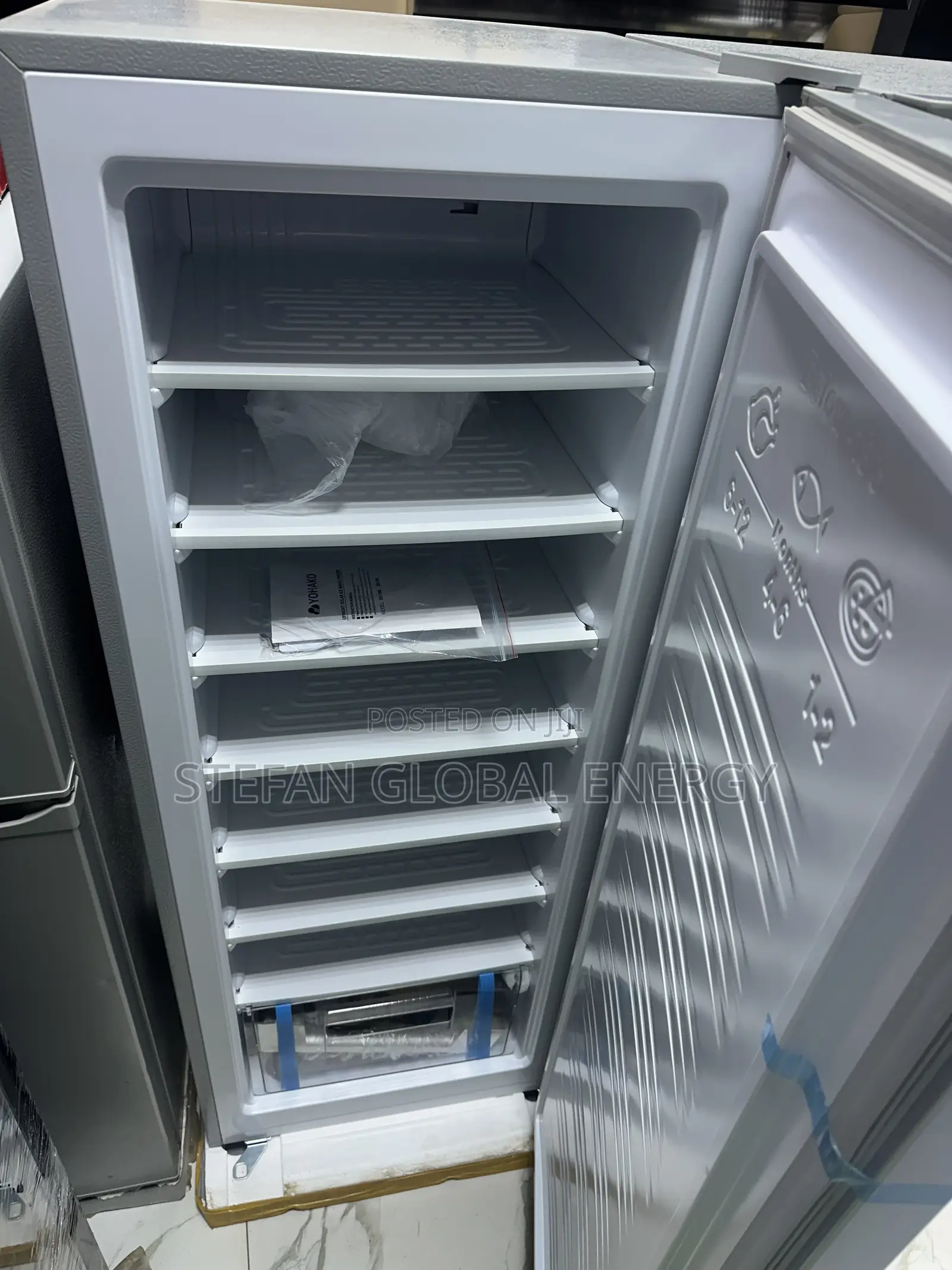 198L Solar Upright Ice Maker Freezer