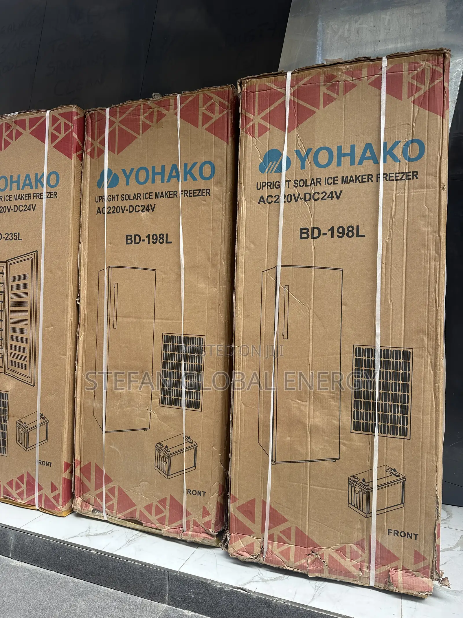 198L Solar Upright Ice Maker Freezer
