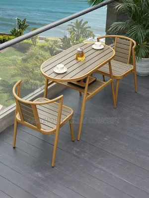 Modern Outdoor Wooden Dining Table & Chair Set