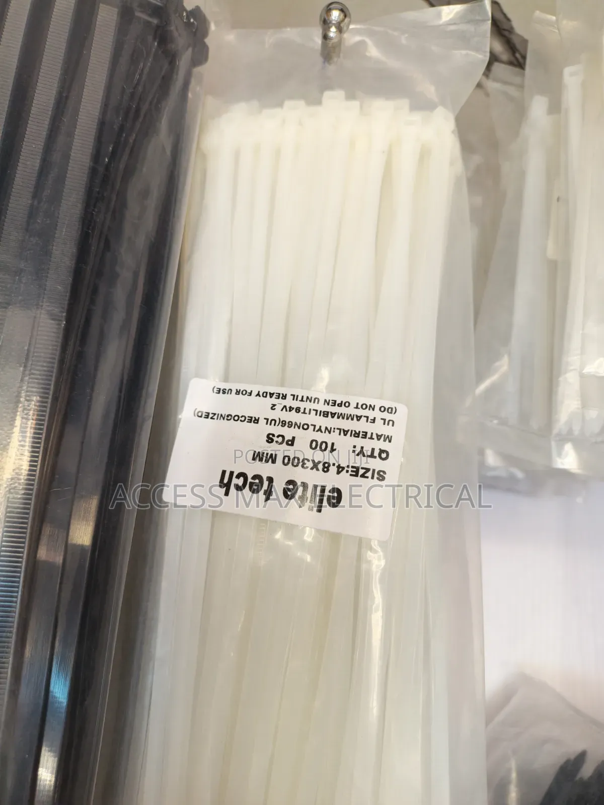 4.8mm by 300m Cable Ties White