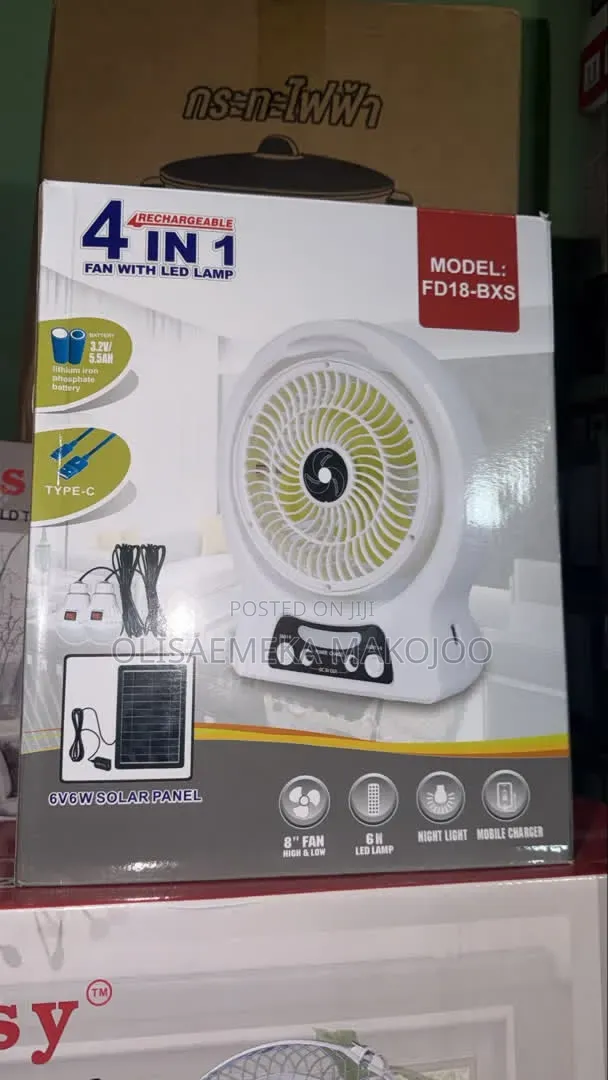 Solar Rechargeable Table Fan