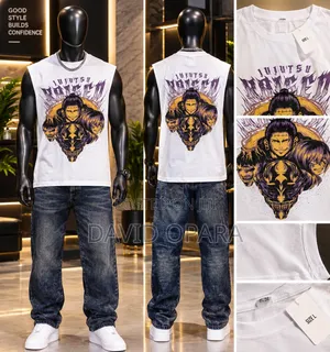 Sleeveless Tee / Denim Cargo Jeans