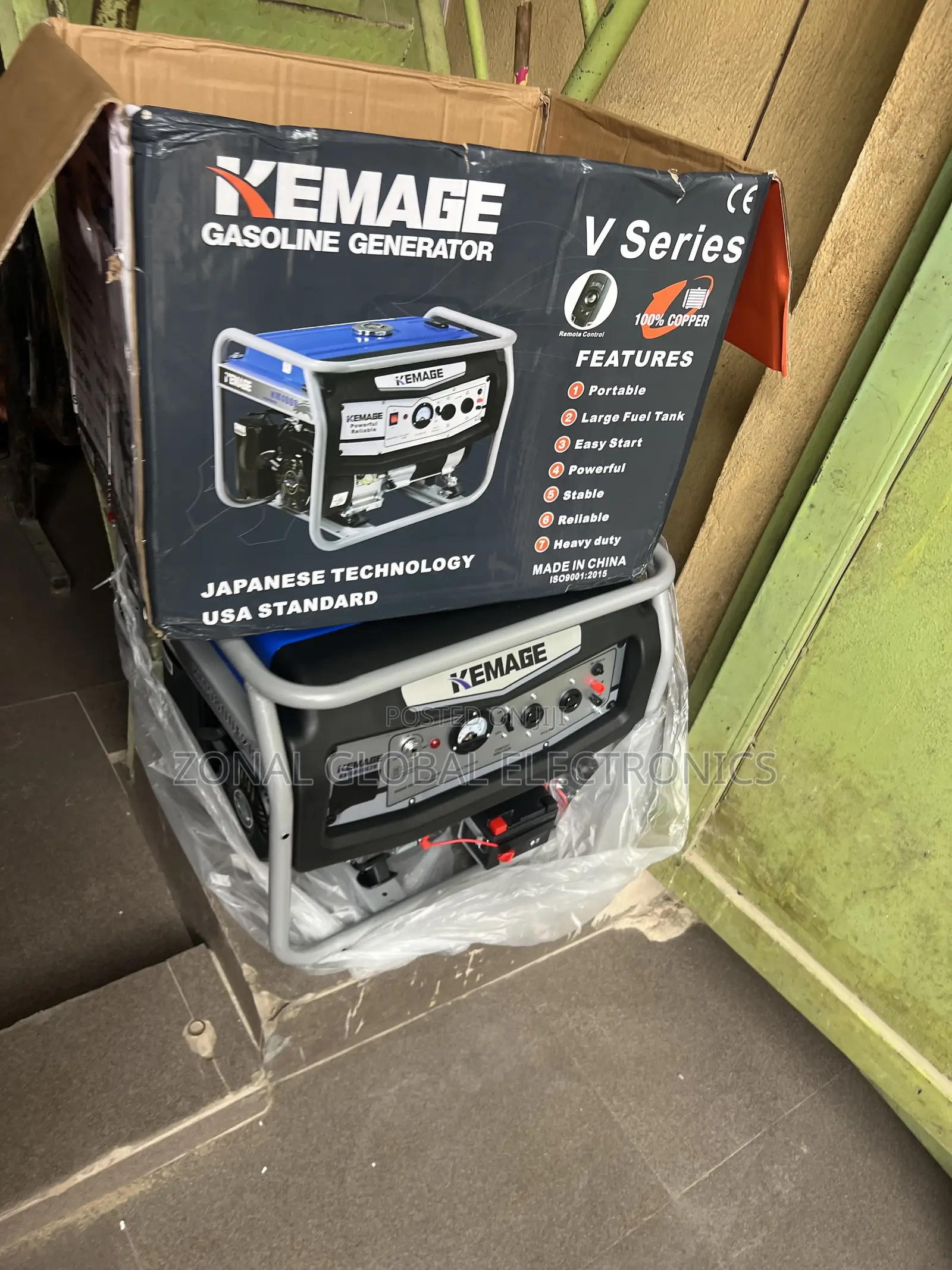 Kemage 58000E2R 5.5KVA Remote Control & Key Starter Generator