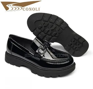 Unisex Kids Corporate Smart Patent Chunky Sole Loafers