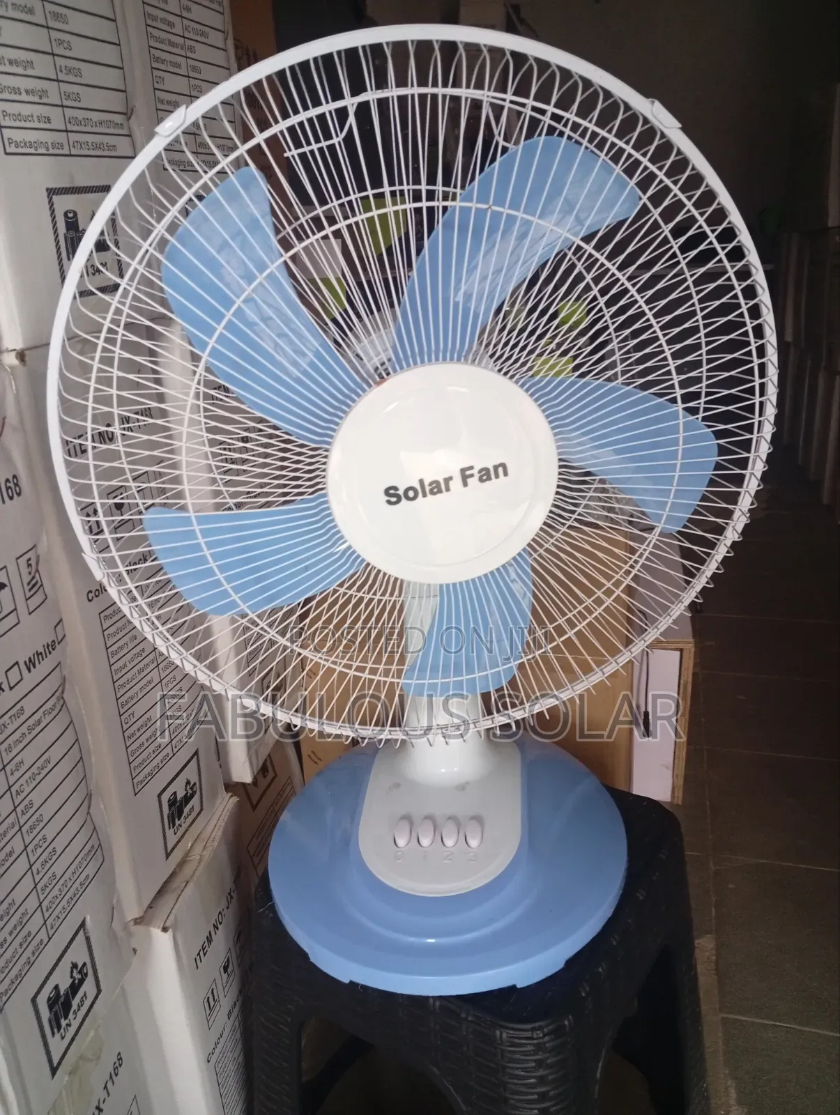 Rechargeable Solar Table Fan With Panel