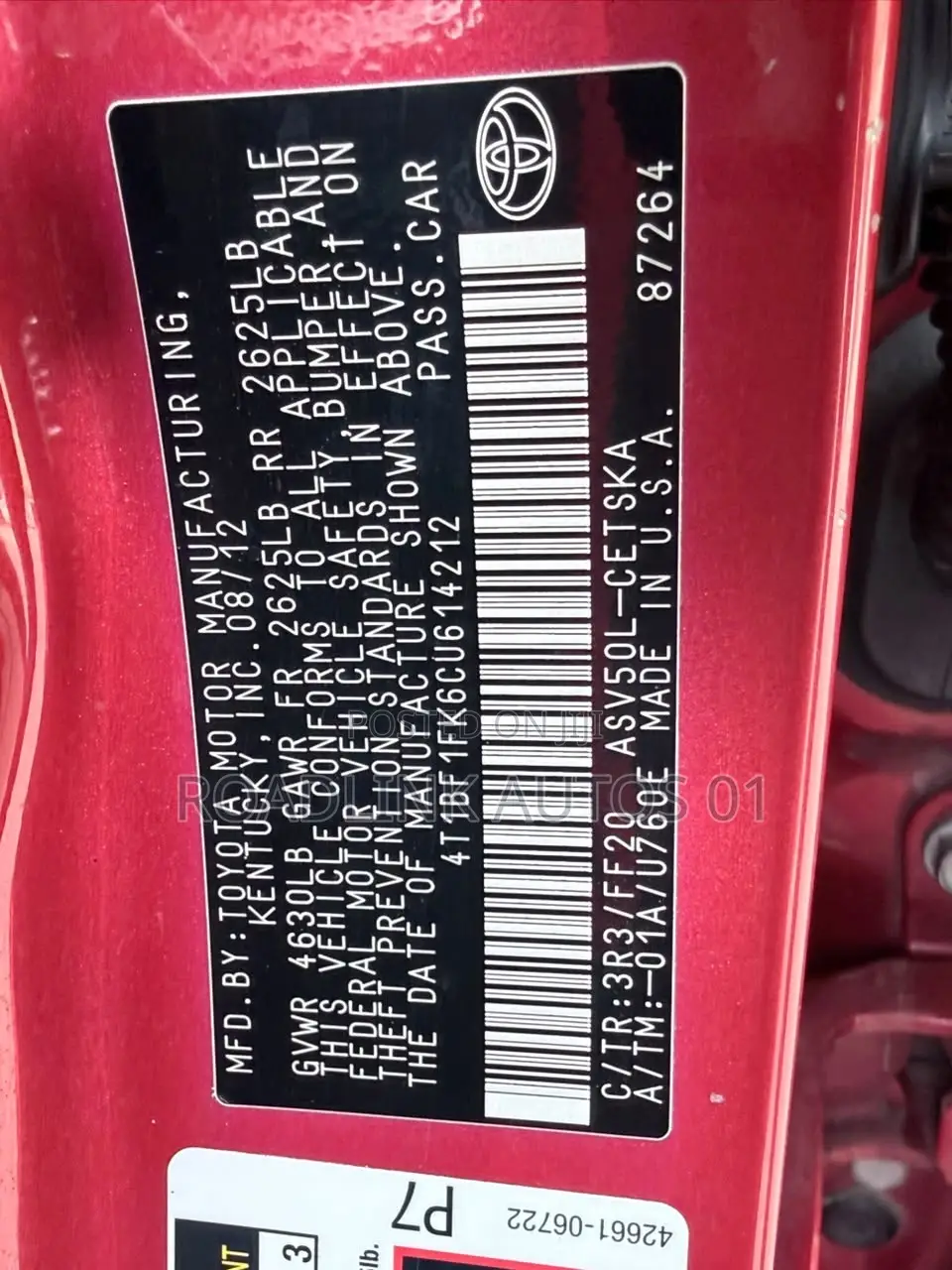 Toyota Camry 2013 Red