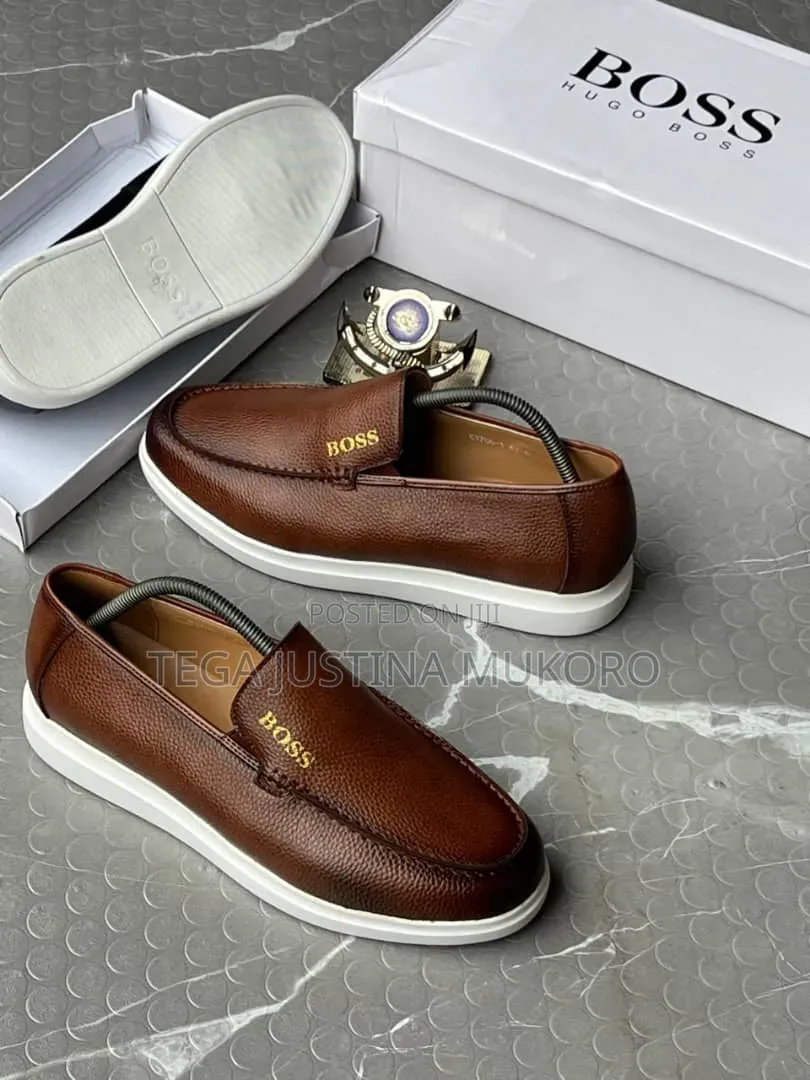 High Quality Boss Men's White Sole Loafers