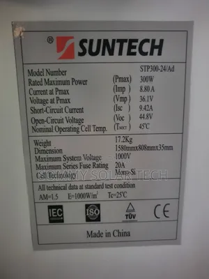 SUNTECH Solar Panel 300watts