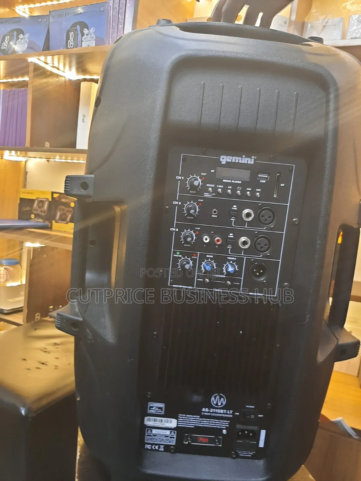 Gemini 15 Inch 2 Way Active Bluetooth Loudspeaker Package With Light