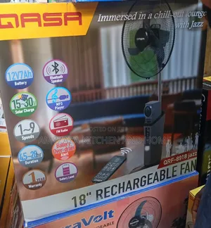 QASA 18" Rechargeable Fan (Model: QRF-8918 Jazz)