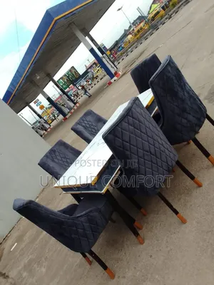 Brand New Luxury 6 Seaters Faux Marble Dining Set