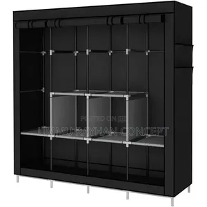 4 Doors Fabric Mobile Wardrobe