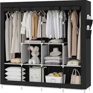 4 Doors Fabric Mobile Wardrobe