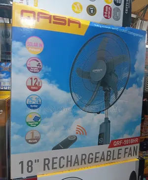 QASA 18-Inch Rechargeable Standing Fan (Model: QRF-5918HR).