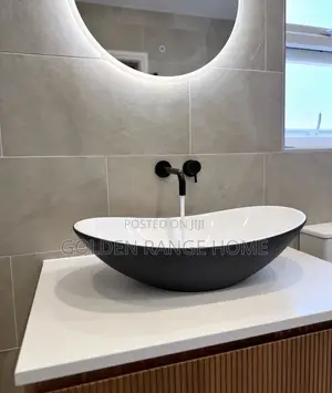 Curved Design Ceramic Countertops Basin