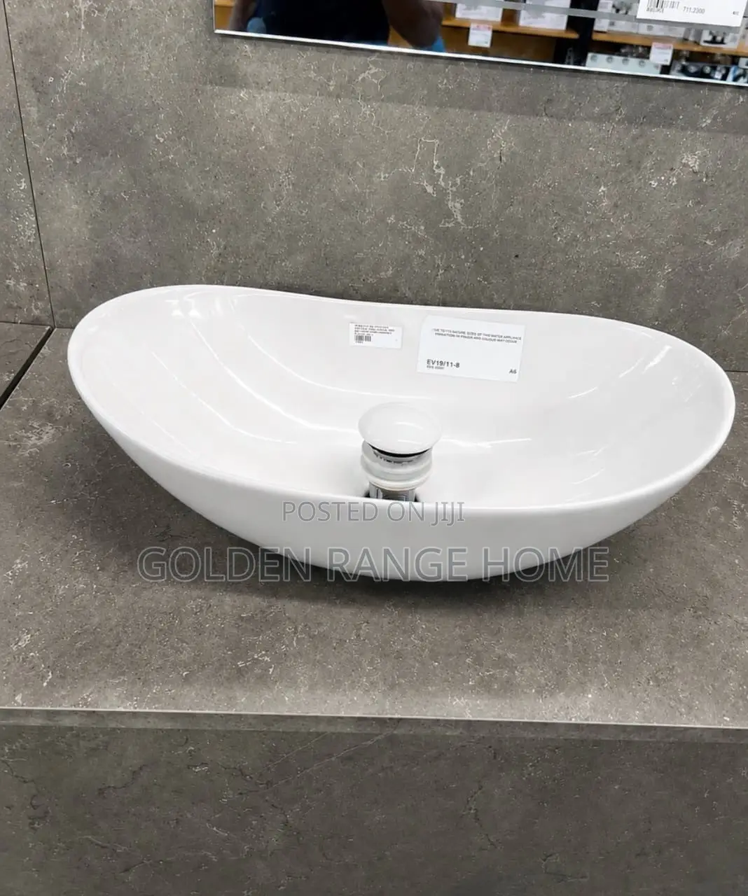 Curved Design Ceramic Countertops Basin