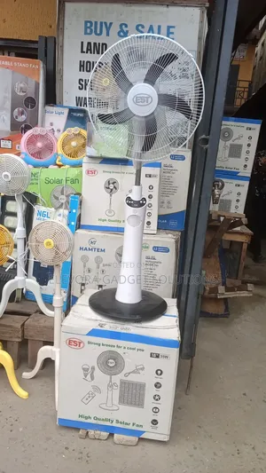 18 Inches Rechargeable Solar Standing Fan With Remote - 5 Blades