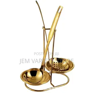 Stainless Steel Gold Double Spoon Rest
