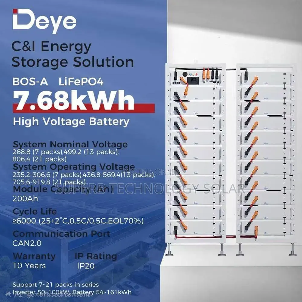 76.8kwh DEYE HIGH VOLTAGE Lithium Battery