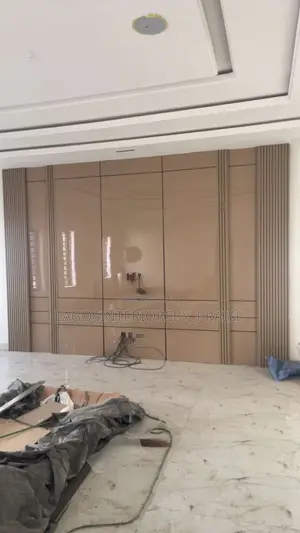 Modern High Gloss TV Unit / Wall Unit - 12ft - Installation in Lagos