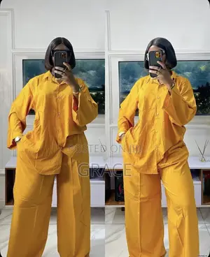 Women’s Luxury Two-Piece Set | Orange & Yellow