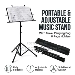 Adjustable Sheet Music Stand With Carrying Bag and Page Holder