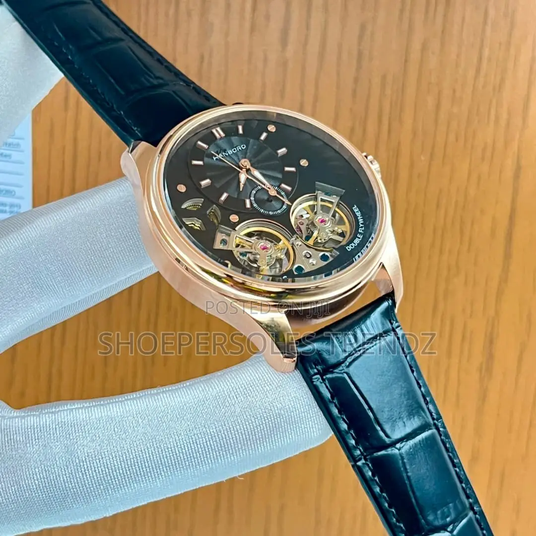 Hanboro Automatic Leather Watch | Timeless Style & Elegance