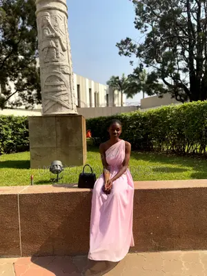 Stunning Pink Chiffon One-Shoulder Gown