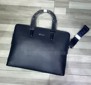 Prada Quality Luxury Men Genuine Leather Laptop Bag