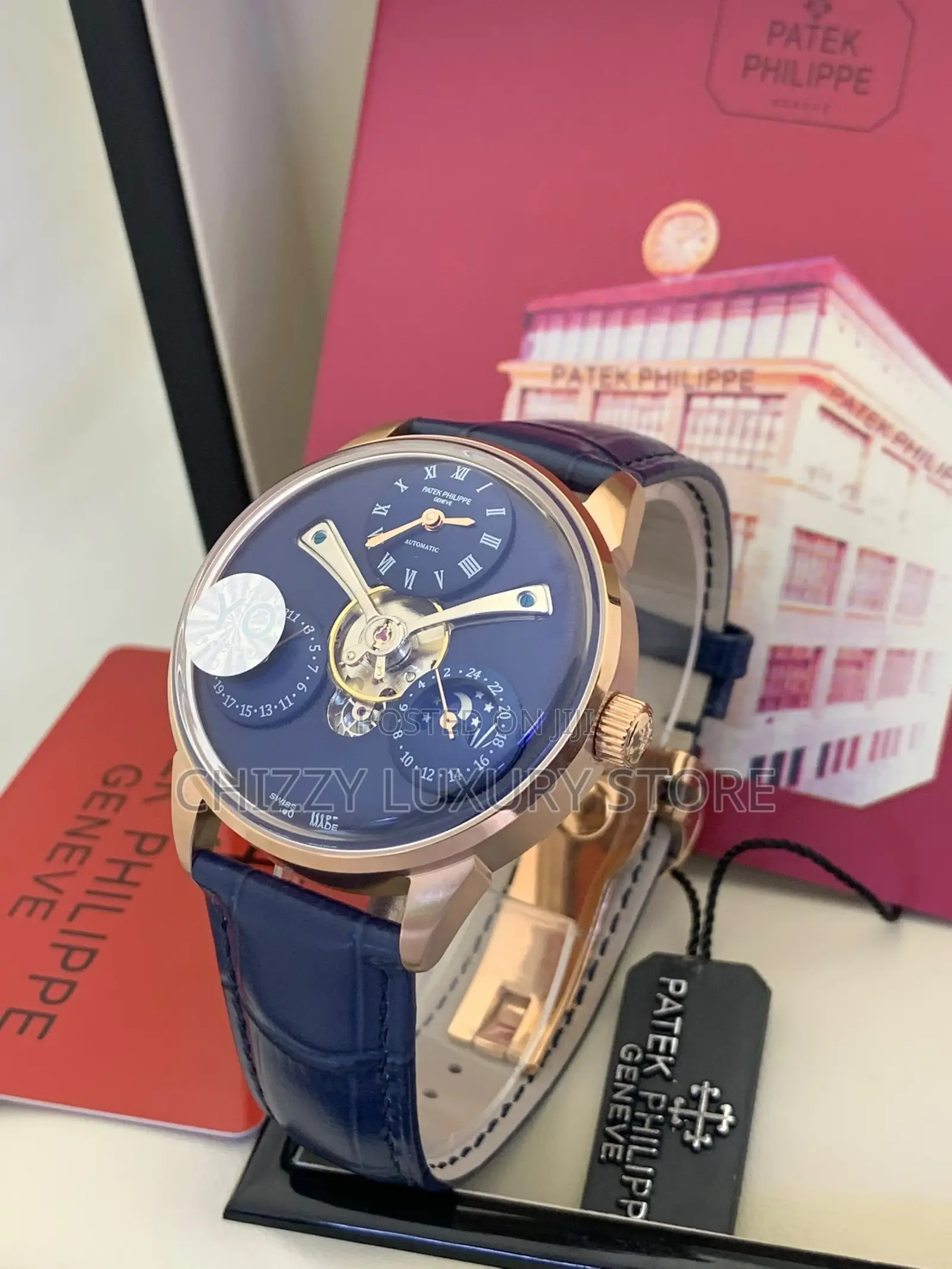 Patek Philippe Quality Luxury Leather Automatic Engine Wristwatch