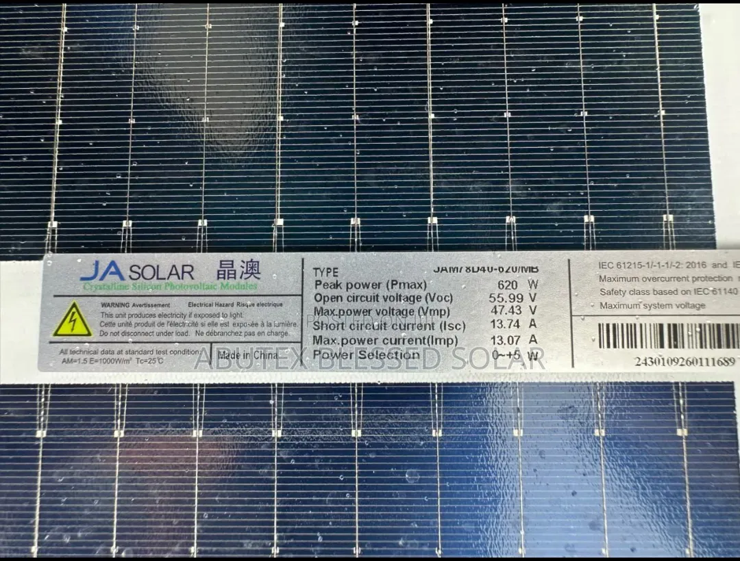 620watt JA Solar Panel Mono