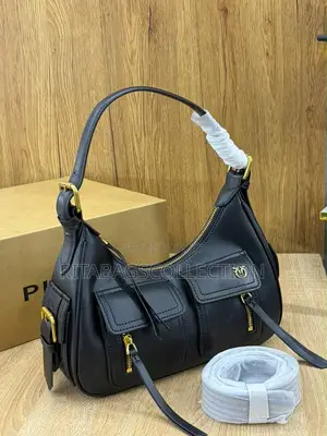 Pinko Suede Cargo Hobo Shoulder Bag