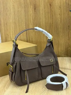 Pinko Suede Cargo Hobo Shoulder Bag
